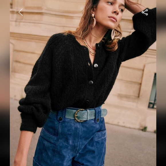 Sezane Black Alma Cardigan - Picture 3 of 5